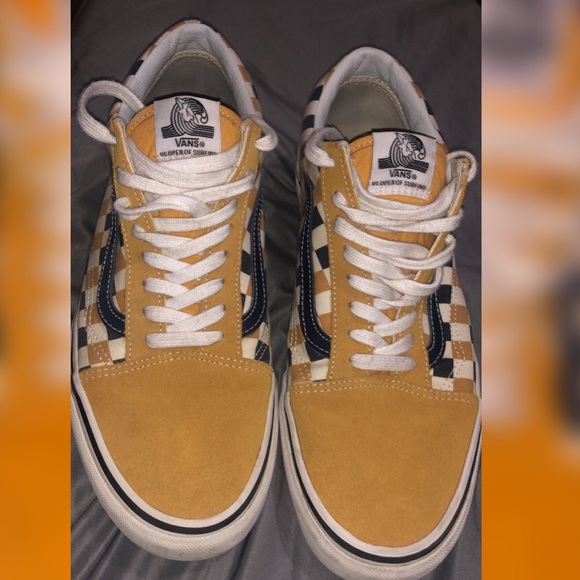 vans checkered mustard